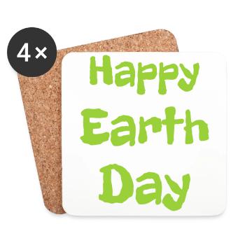 Joyeux Jour de la Terre - Dessous de verre (lot de 4) - blanc - Devant