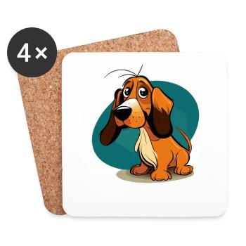 Hund im comic style - Untersetzer (4er-Set) - Weiß - Vorne