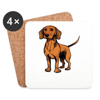 Hund im comic style - Untersetzer (4er-Set) - Weiß - Vorne