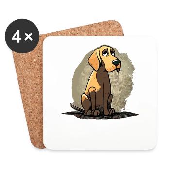 Hund im comic style - Untersetzer (4er-Set) - Weiß - Vorne