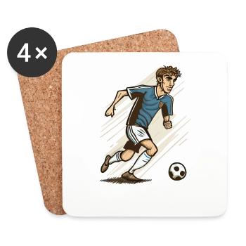 Fußball cartoon style - Untersetzer (4er-Set) - Weiß - Vorne