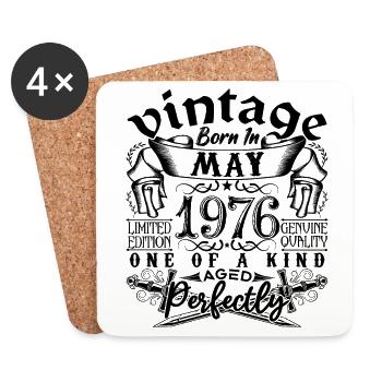 Birthday 1976 May 1976! born May 1976 - Coasters (set of 4) - white - Front