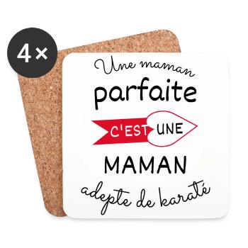 maman parfaite c est une maman adepte de karaté - Dessous de verre (lot de 4) - blanc - Devant