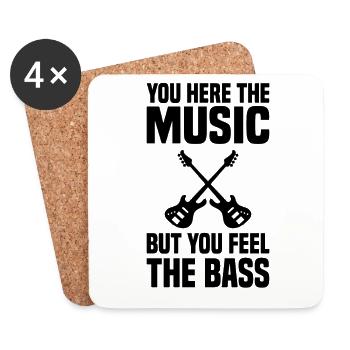 Guitare basse - Dessous de verre (lot de 4) - blanc - Devant
