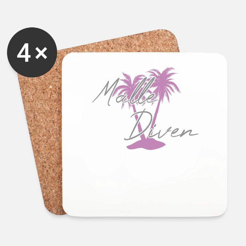 Malle Diven - Untersetzer (4er-Set) - Weiß