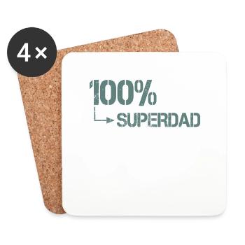 100 percent Superdad - Coasters (set of 4) - white - Front