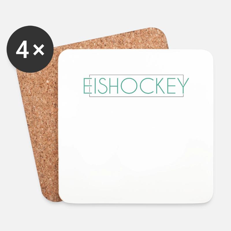 Eishockey Schriftzug - Untersetzer (4er-Set) - Weiß