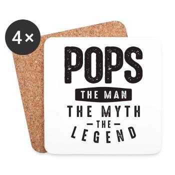 Pops The Man The Myth The Legend - Dad & Grandpa - Coasters (set of 4) - white - Front