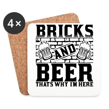 Masonry, masonry, bricklayer, apprentice, mason, master - Coasters (set of 4) - white - Front