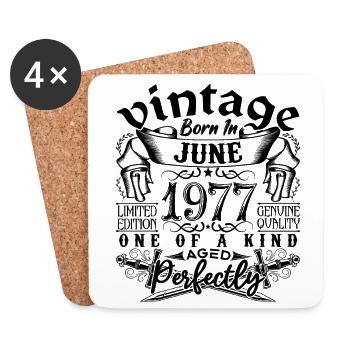 Geburtstag 1977 Juni 1977! geboren im Juni 1977 - Untersetzer (4er-Set) - Weiß - Vorne