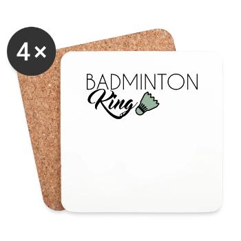 Badminton King - Untersetzer (4er-Set) - Weiß - Vorne