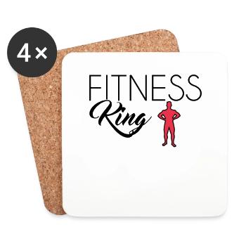Fitness king - Untersetzer (4er-Set) - Weiß - Vorne