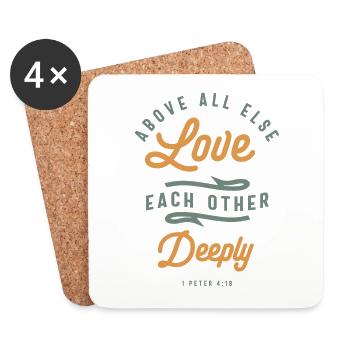 Deep Love - Christian Quote - Coasters (set of 4) - white - Front