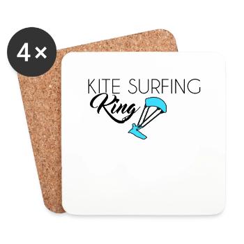 Kite Surfing King - Coasters (set of 4) - white - Front