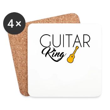 Roi de la guitare - Dessous de verre (lot de 4) - blanc - Devant