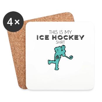 Chemise de hockey sur glace - Dessous de verre (lot de 4) - blanc - Devant
