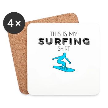 Chemise de surf - Dessous de verre (lot de 4) - blanc - Devant
