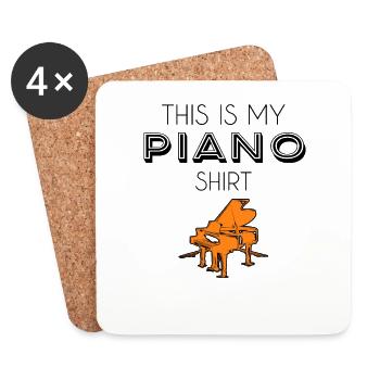 Chemise piano - Dessous de verre (lot de 4) - blanc - Devant