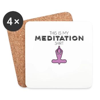 Chemise de méditation - Dessous de verre (lot de 4) - blanc - Devant