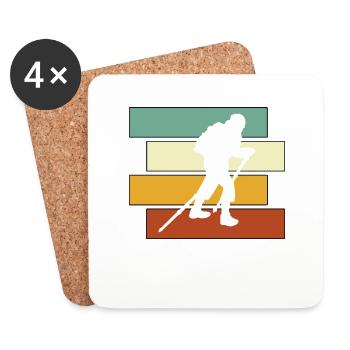 Mountaineering Retro - Coasters (set of 4) - white - Front