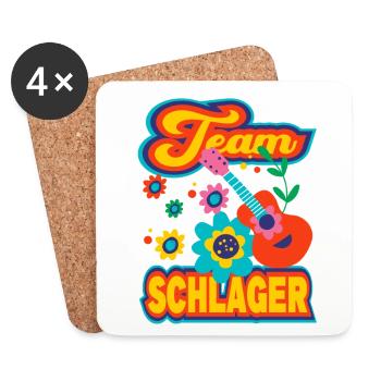 Team Schlager Schlagermusik Schlagerparty - Untersetzer (4er-Set) - Weiß - Vorne