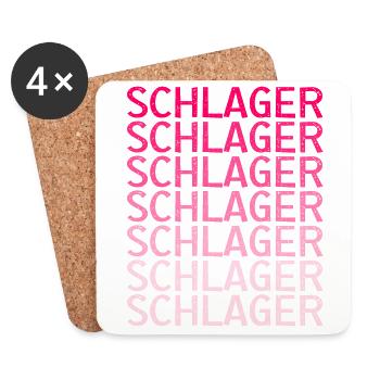 Schlager Schlagermusik Schlagerparty - Untersetzer (4er-Set) - Weiß - Vorne