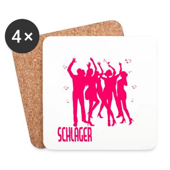 Hoch die Hände Schlager Wochenende - Untersetzer (4er-Set) - Weiß - Vorne