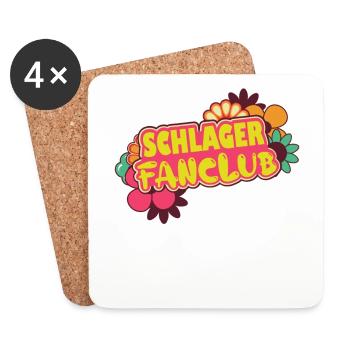 Schlager Fanclub Schlagermusik Schlagerparty - Untersetzer (4er-Set) - Weiß - Vorne