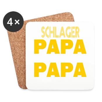 Schlager Papa wie ein normaler Papa nur cooler - Untersetzer (4er-Set) - Weiß - Vorne