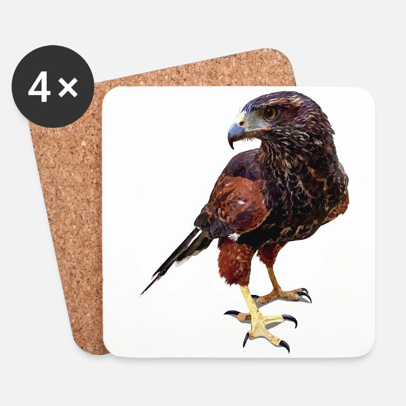 Der rot-schwarze Adler - Untersetzer (4er-Set) - Weiß