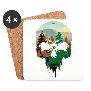 Wald Totenkopf - Untersetzer (4er-Set) - Weiß - Vorne