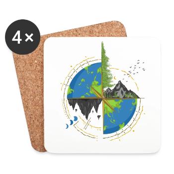 Nature earth - Untersetzer (4er-Set) - Weiß - Vorne