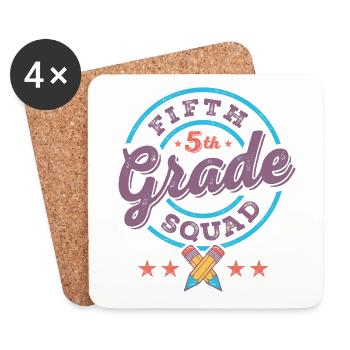 Fifth 5th Grade Squad Team Back To School Teacher - Coasters (set of 4) - white - Front