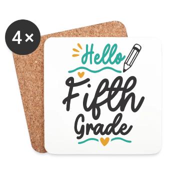 Hallo Lehrerschüler der fünften Klasse - Untersetzer (4er-Set) - Weiß - Vorne