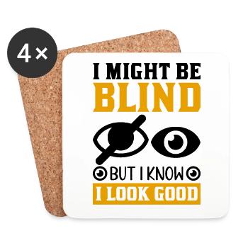 Blindness consciousness Blind by law - Coasters (set of 4) - white - Front