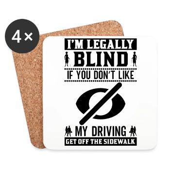Blindness consciousness Blind by law - Coasters (set of 4) - white - Front