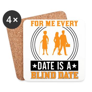 Blindness consciousness Blind by law - Coasters (set of 4) - white - Front