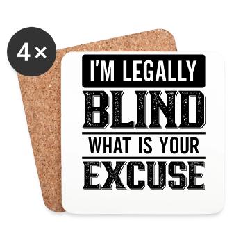 Blindness consciousness Blind by law - Coasters (set of 4) - white - Front