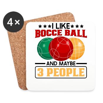 Joueur de boccia Boccia jeu Boule - Dessous de verre (lot de 4) - blanc - Devant