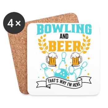 Bowling Skittles Bowler Bowling Club - Coasters (set of 4) - white - Front