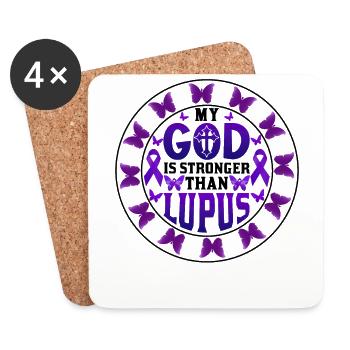 Mois de la sensibilisation au lupus - Dessous de verre (lot de 4) - blanc - Devant