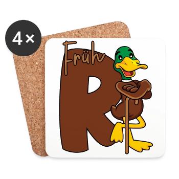 Frührente Rente R Ente Frührentnerin Frührentner - Untersetzer (4er-Set) - Weiß - Vorne