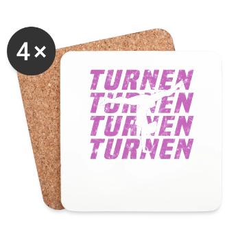 Turnen - Untersetzer (4er-Set) - Weiß - Vorne