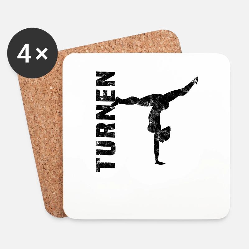 Turnen - Untersetzer (4er-Set) - Weiß