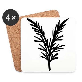 fleur sauvage simple - Dessous de verre (lot de 4) - blanc - Devant