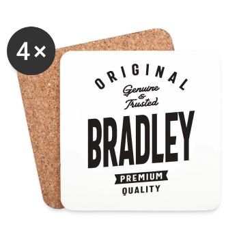 Original Bradley Genuine and Trusted Bradley Name - Coasters (set of 4) - white - Front