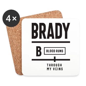 Le sang de Brady coule dans mes veines - Brady Name - Dessous de verre (lot de 4) - blanc - Devant