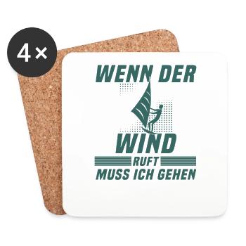 Kite surfen Spruch - Untersetzer (4er-Set) - Weiß - Vorne
