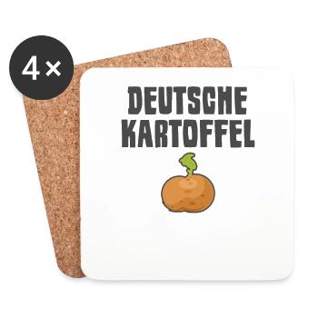Deutsche Kartoffel - Untersetzer (4er-Set) - Weiß - Vorne