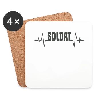 Soldat Herzschlag - Untersetzer (4er-Set) - Weiß - Vorne